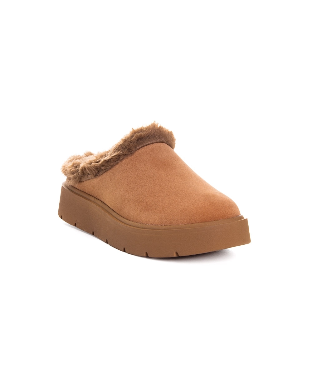 Mule Feminino Quiz Clog Forrado Camel