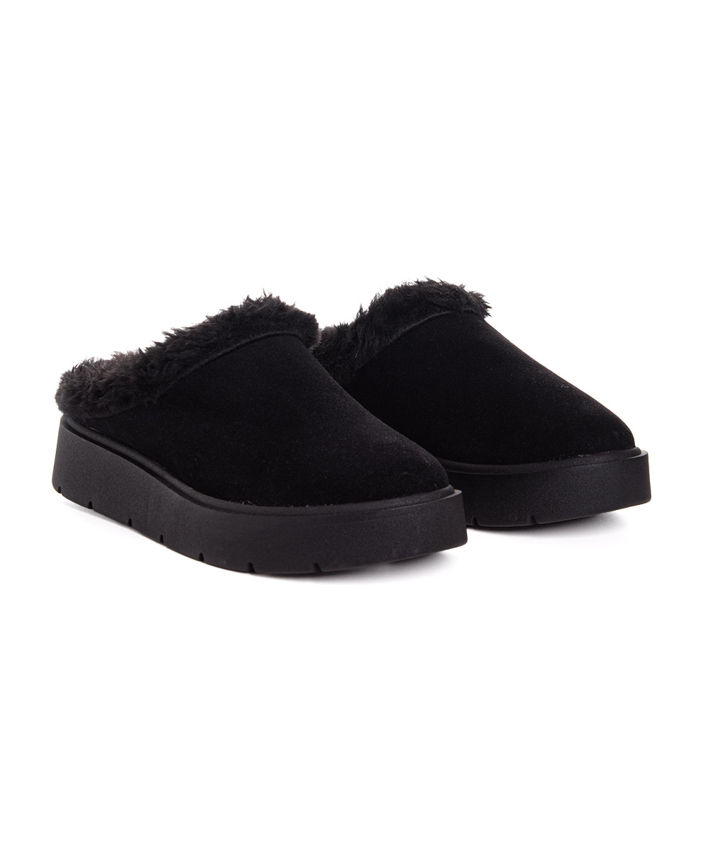 Mule Feminino Quiz Clog Forrado Preto