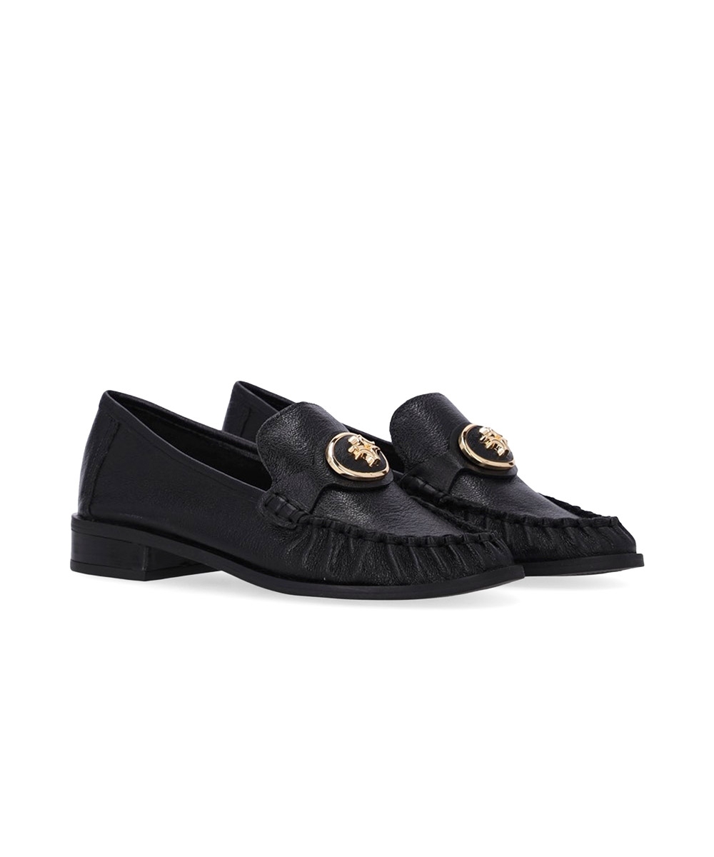 Mocassim Feminino Luz Da Lua Couro Atacama Preto