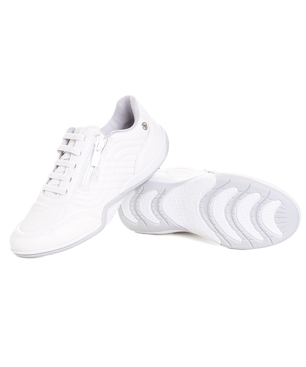 Tênis Feminino Kolosh Casual Ziper Branco