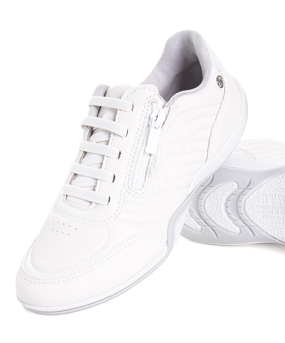 Tênis Feminino Kolosh Casual Ziper Branco