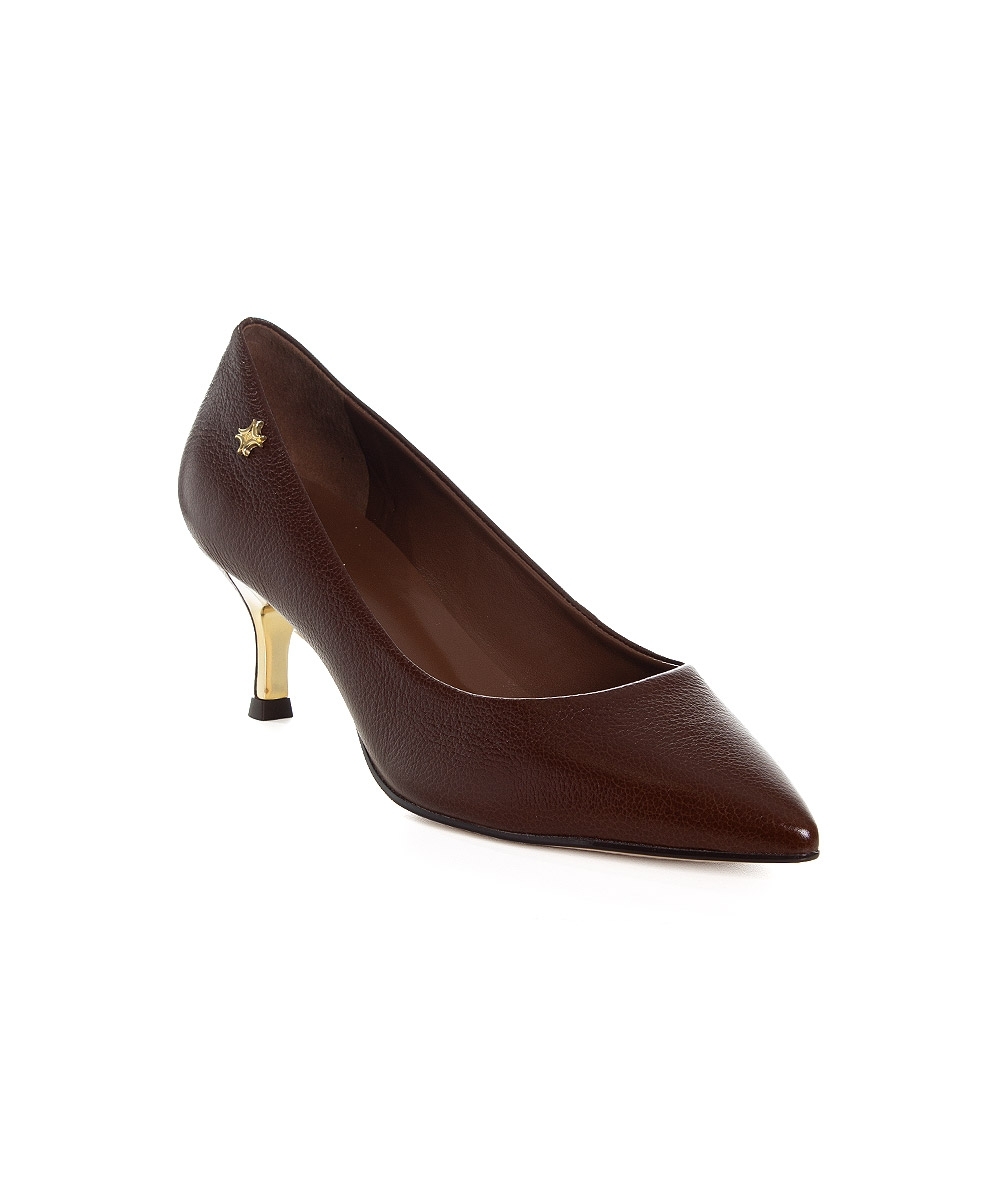Sapato Scarpin Luz Da Lua Couro Marrom