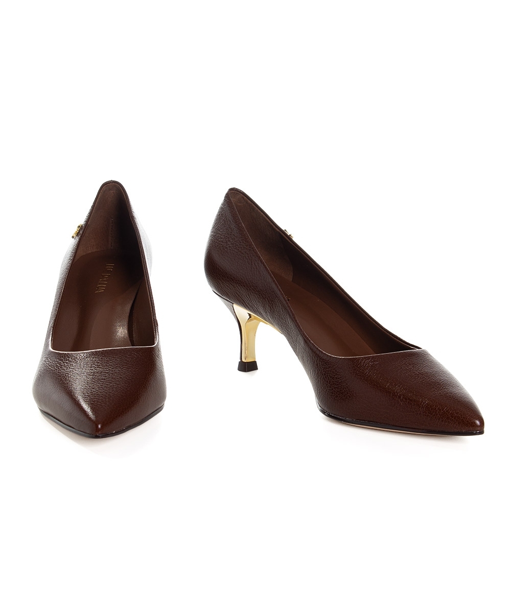 Sapato Scarpin Luz Da Lua Couro Marrom