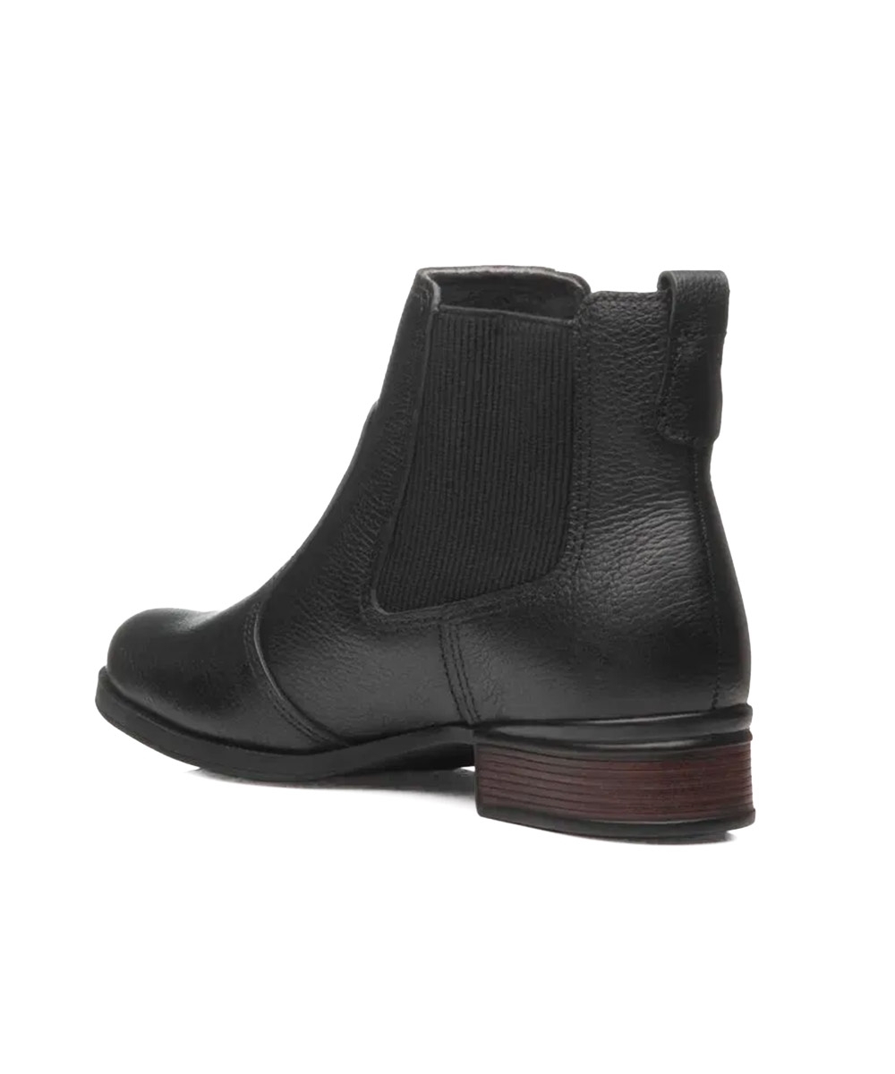 Bota Feminina Pegada Salto Bloco Elástico Couro PRETO