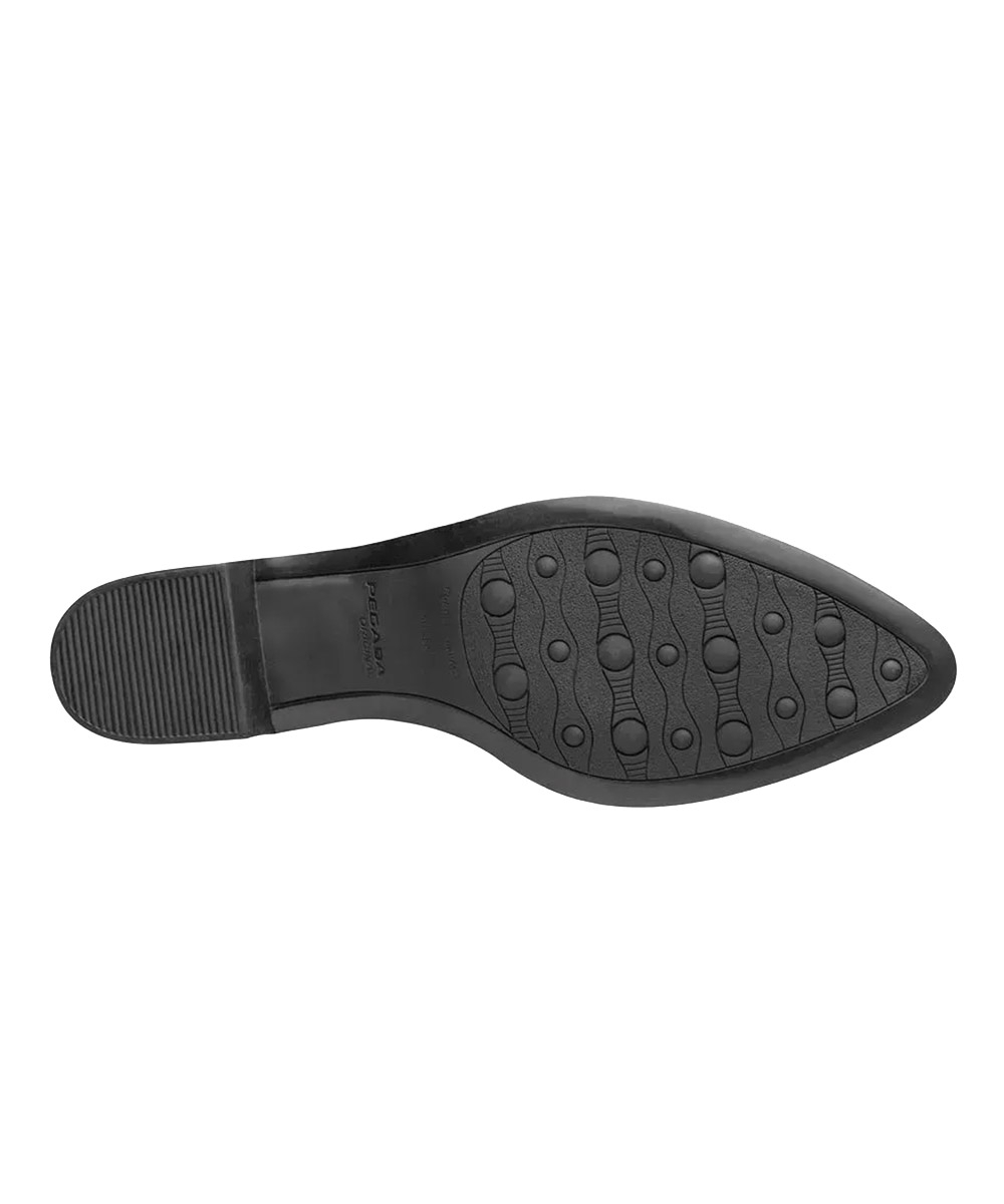 Bota Cano Médio Pegada Salto Baixo Couro Preto
