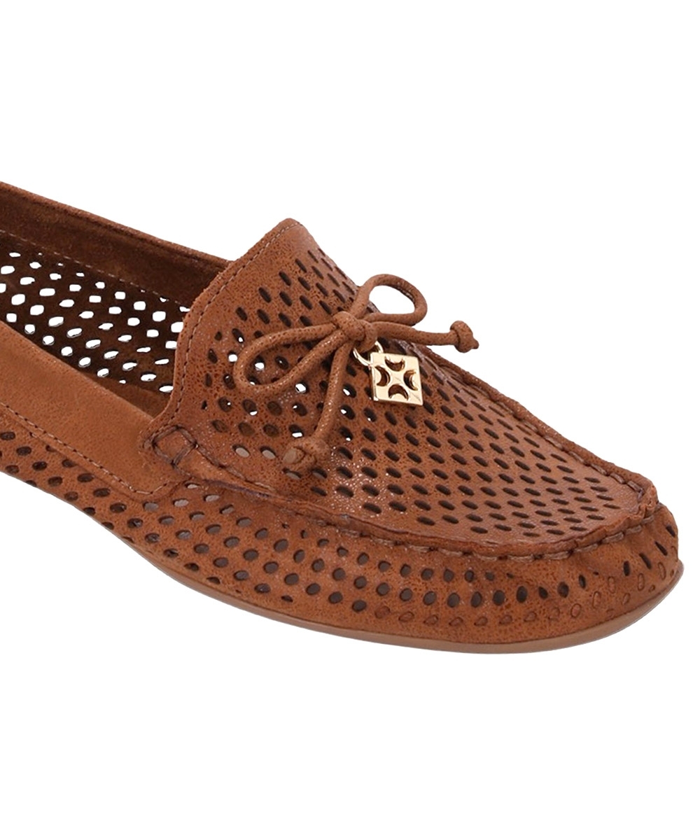 Mocassim Feminino Luz Da Lua Laço Couro Marrom