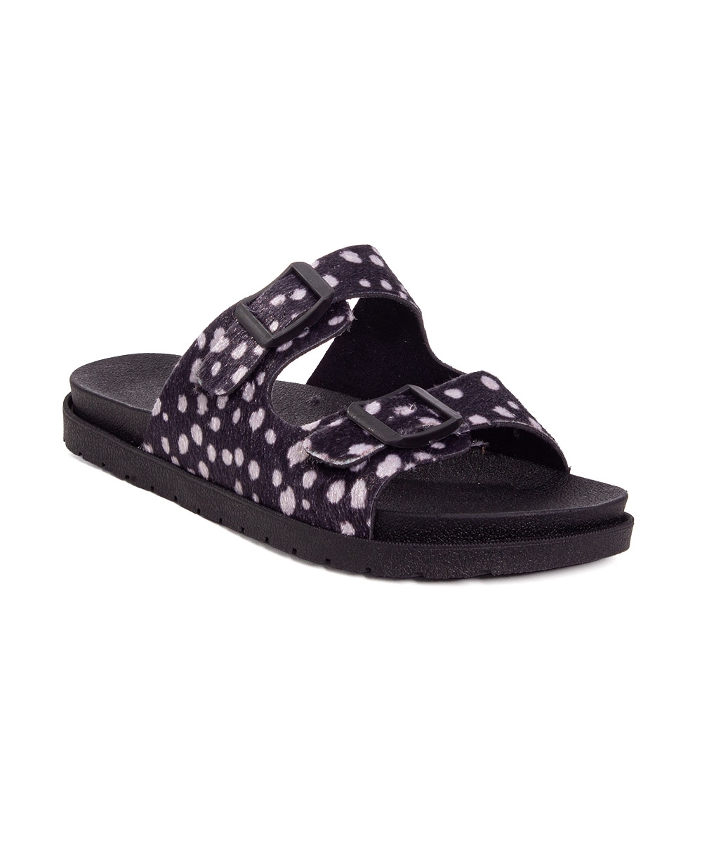 Tamanco Pixolé Flatform Fivelas Animal Print Preto