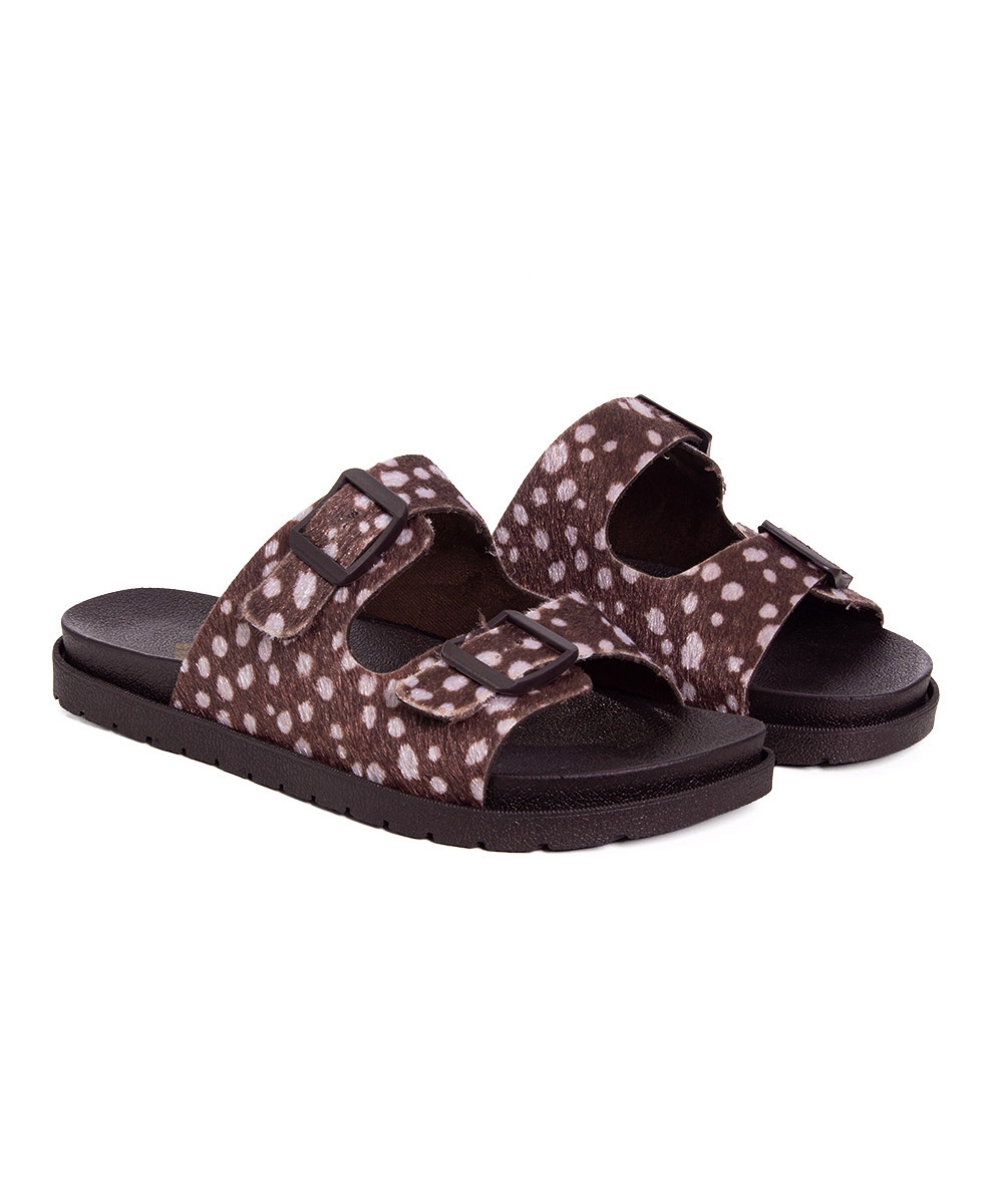 Tamanco Pixolé Flatform Fivelas Animal Print Marrom