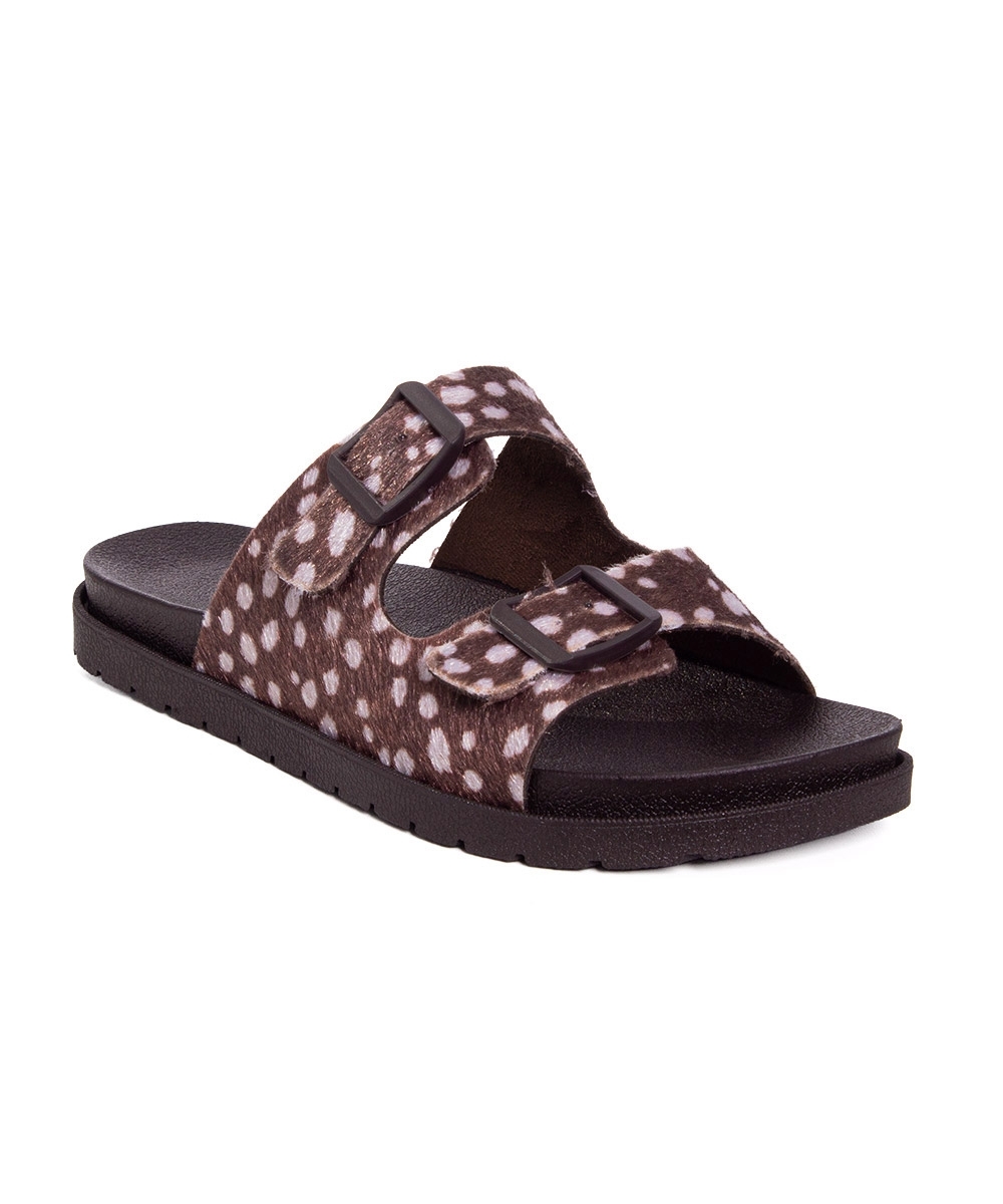 Tamanco Pixolé Flatform Fivelas Animal Print Marrom