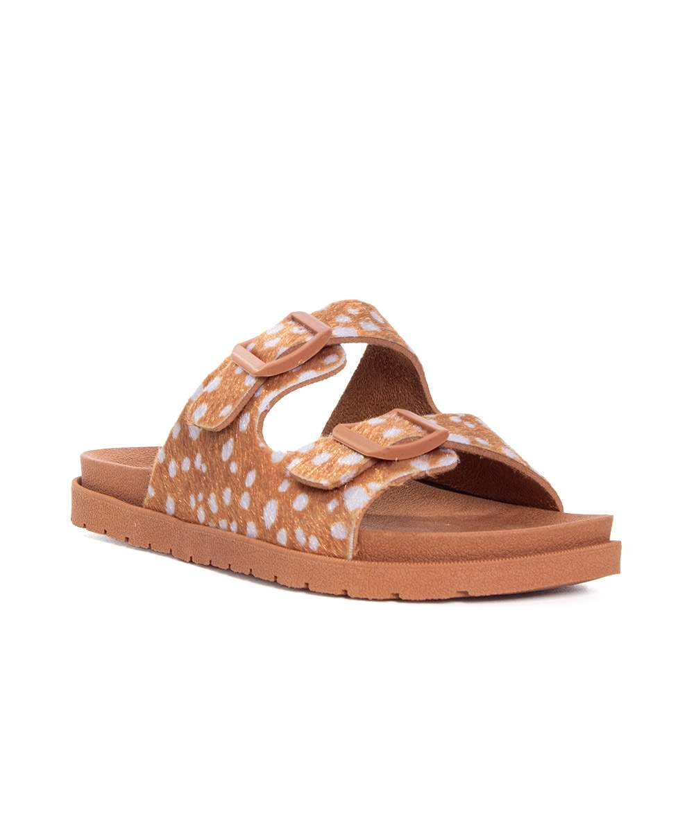 Tamanco Pixolé Flatform Fivelas Animal Print Caramelo