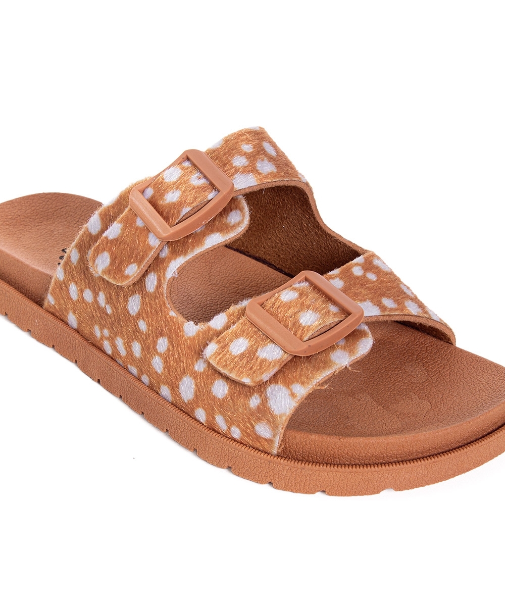 Tamanco Pixolé Flatform Fivelas Animal Print Caramelo