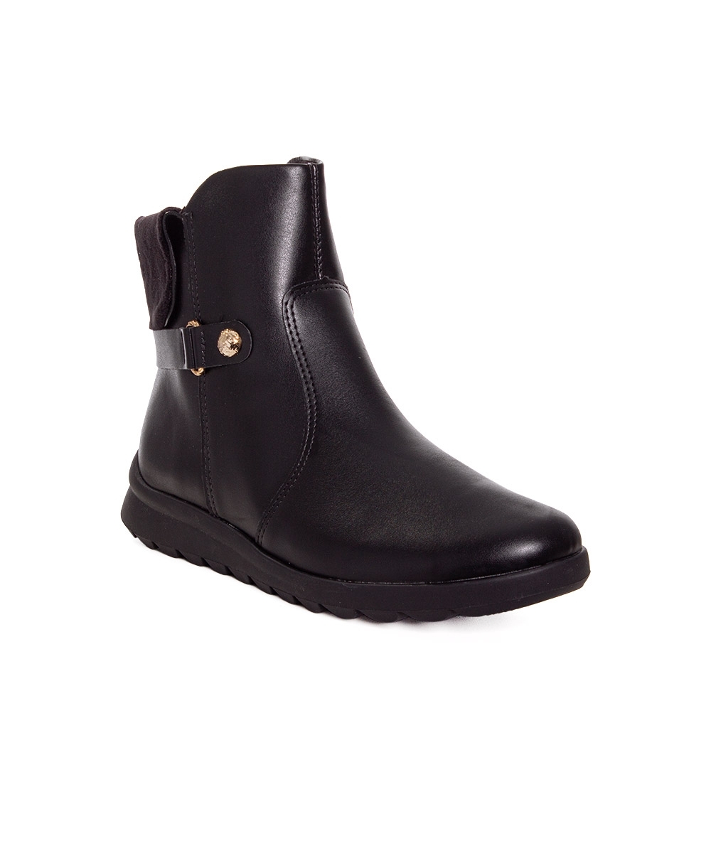 Bota Cano Curto Comfortflex Ziper Preto