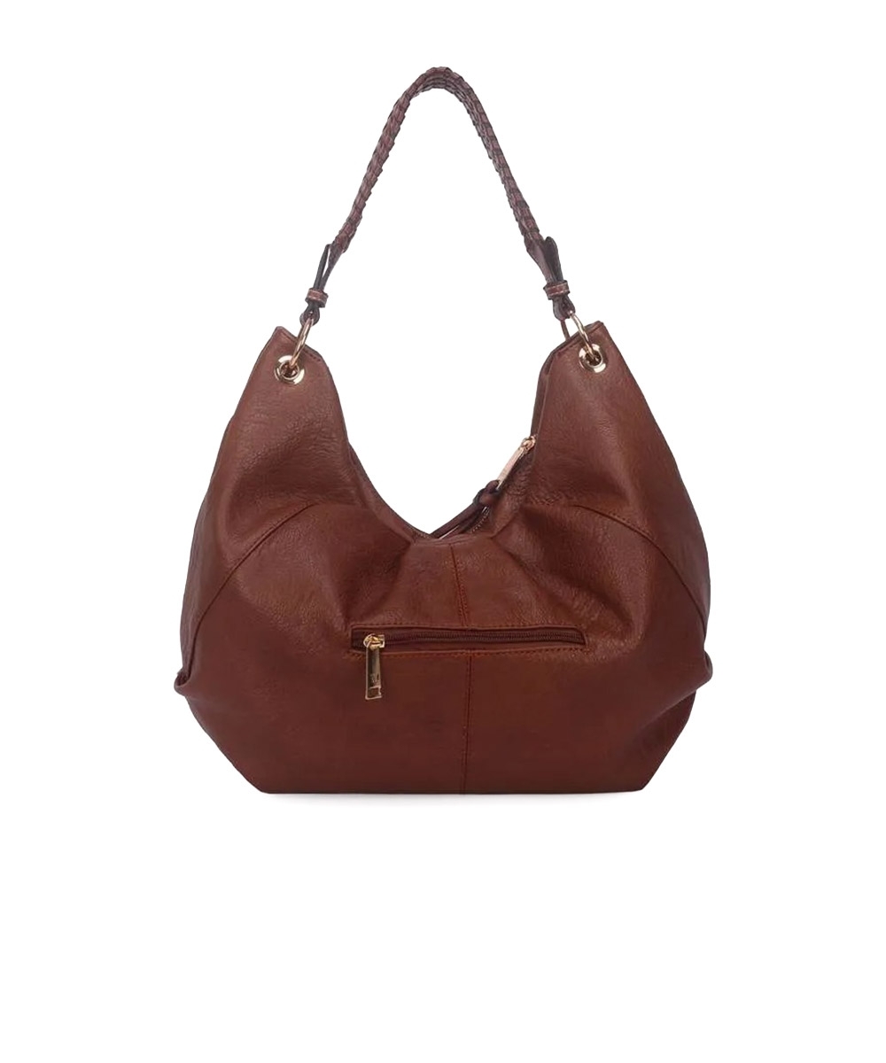 Bolsa Hobo Wj Grande Alça Trançada Marrom