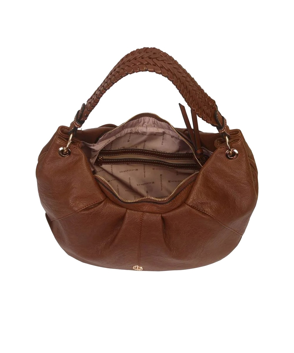 Bolsa Hobo Wj Grande Alça Trançada Marrom