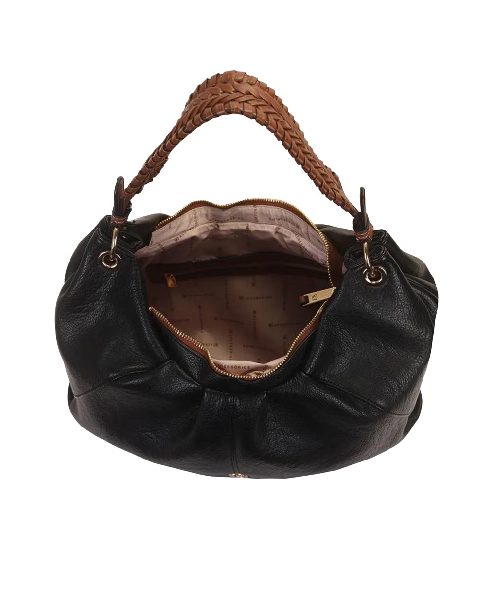 Bolsa Hobo Wj Grande Alça Trançada Preto
