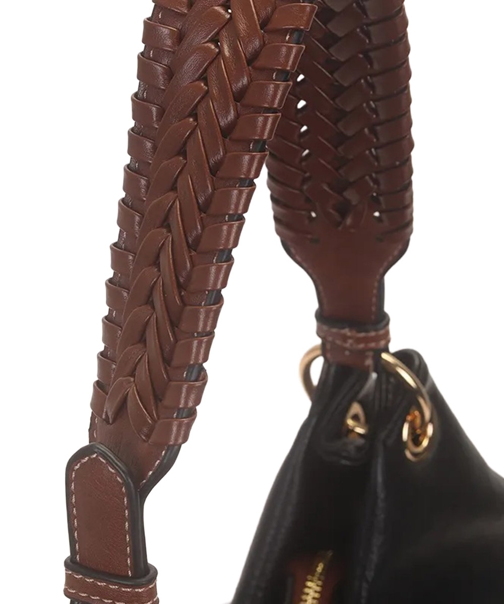 Bolsa Hobo Wj Grande Alça Trançada Preto