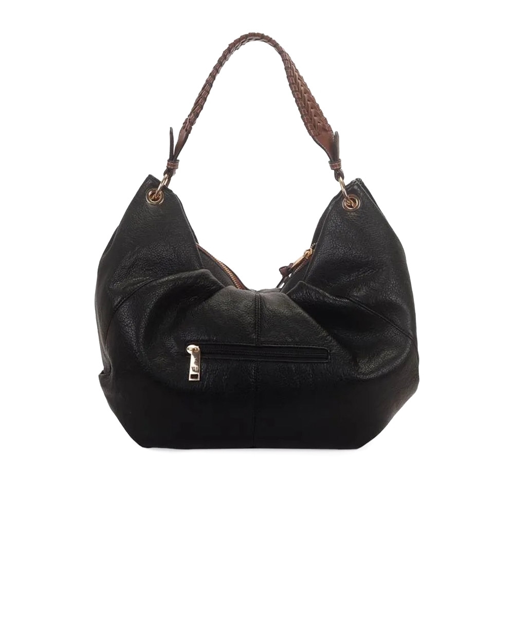 Bolsa Hobo Wj Grande Alça Trançada Preto
