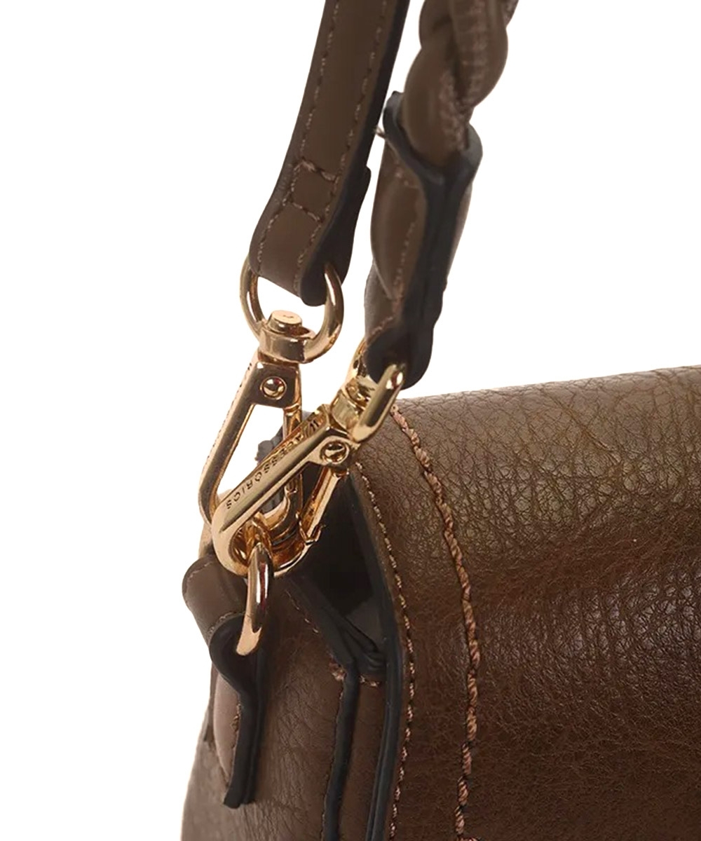 Bolsa Transversal Pequena Wj Alça Trançada Marrom