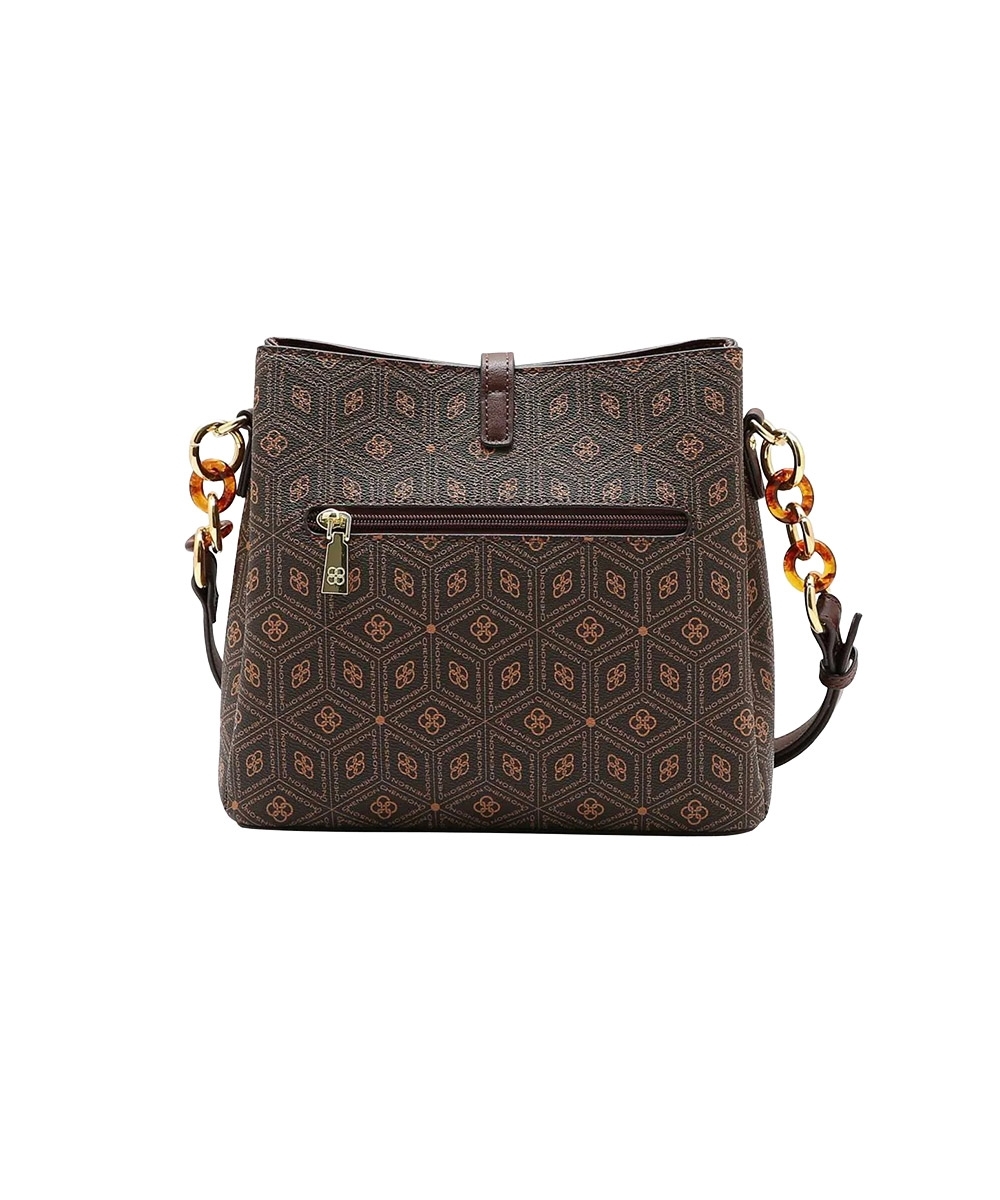 Bolsa Transversal Chenson Coração Cristal Café