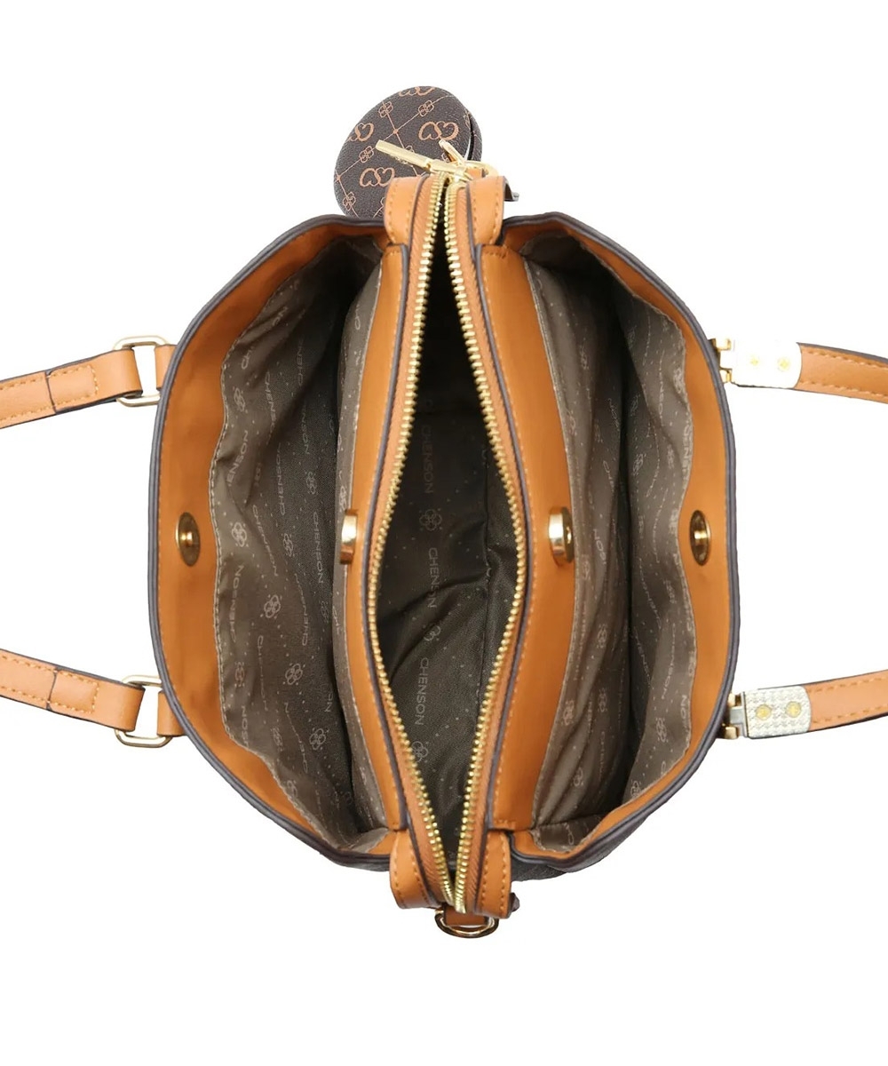 Bolsa Mão Chenson Elegance Monograma Café