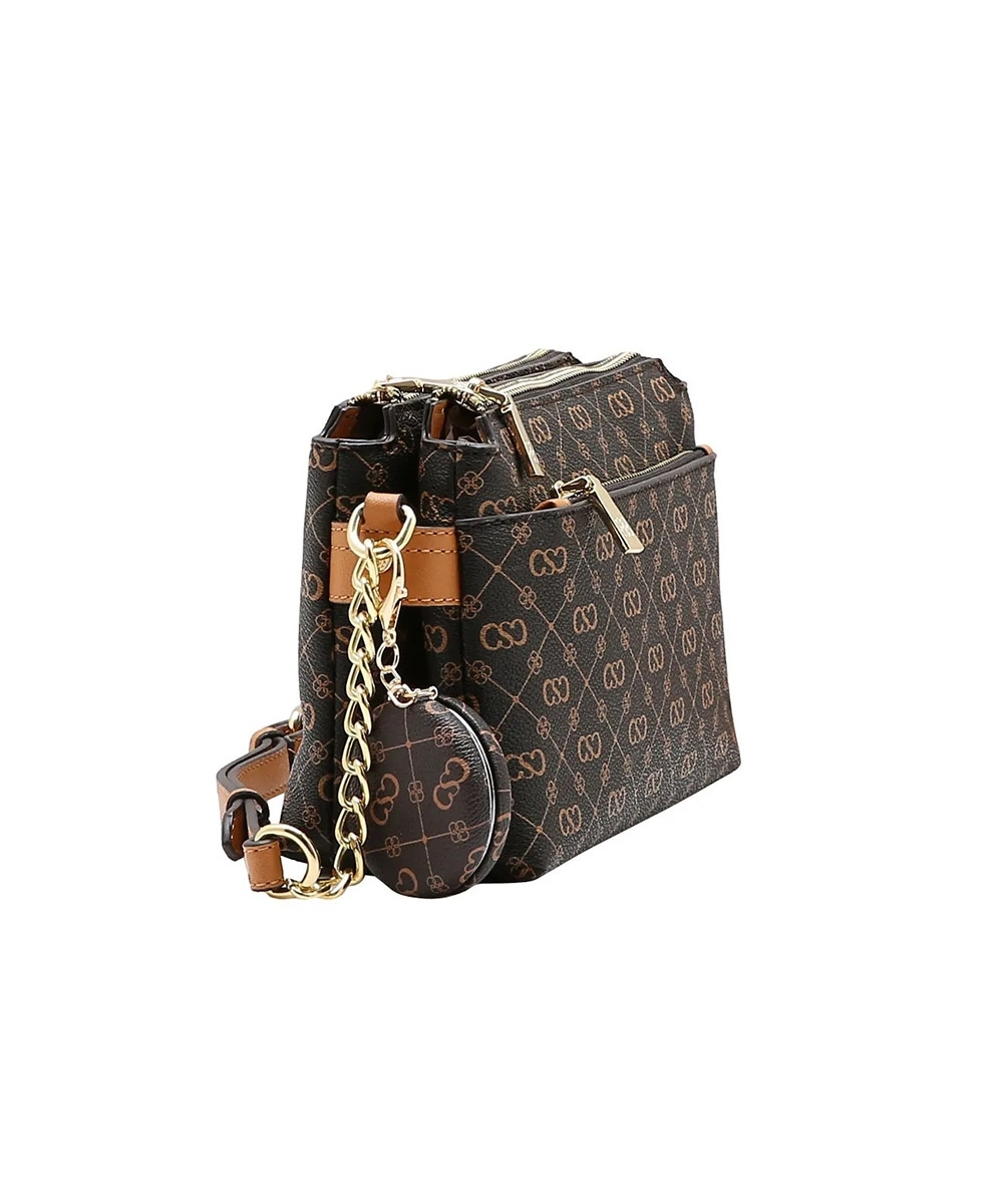 Bolsa Transversal Chenson Monograma Elegance Café
