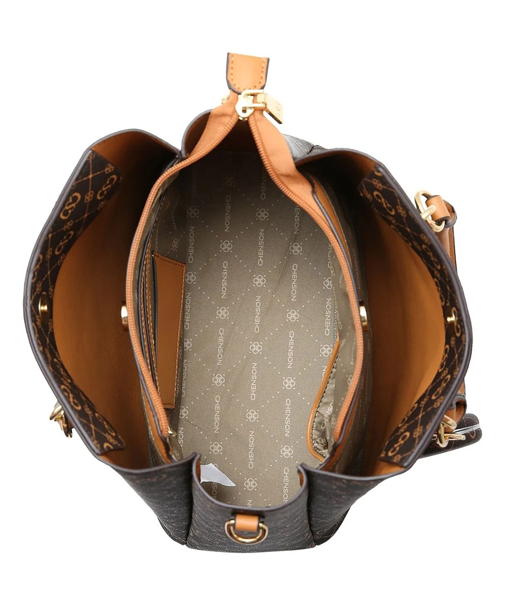 Bolsa Mão Chenson Monograma Elegance Café