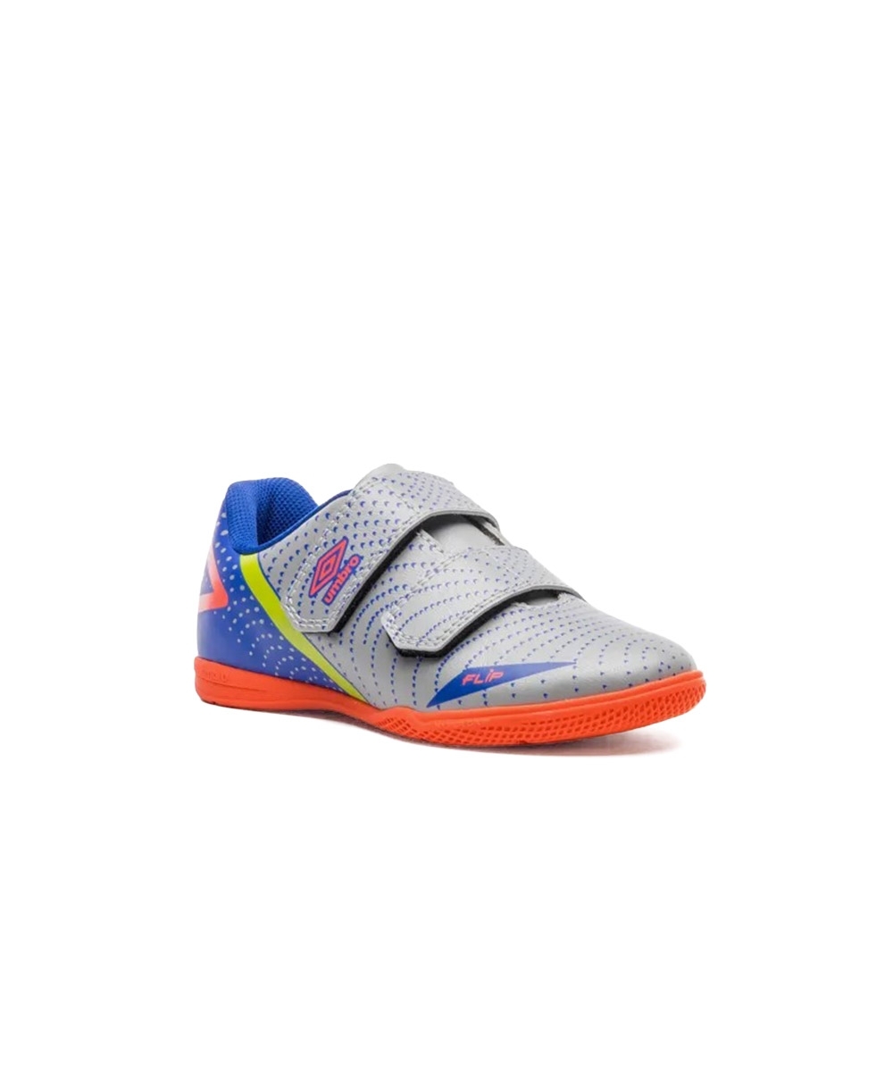 Chuteira Futsal Umbro Flip Kids U07fb00193 Cinza/azul