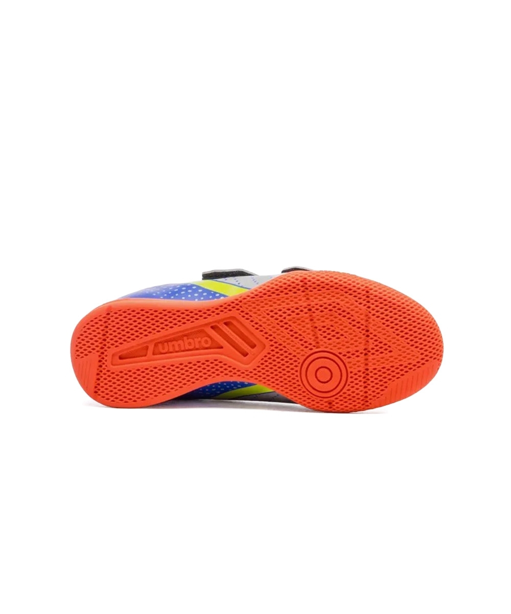 Chuteira Futsal Umbro Flip Kids U07fb00193 Cinza/azul