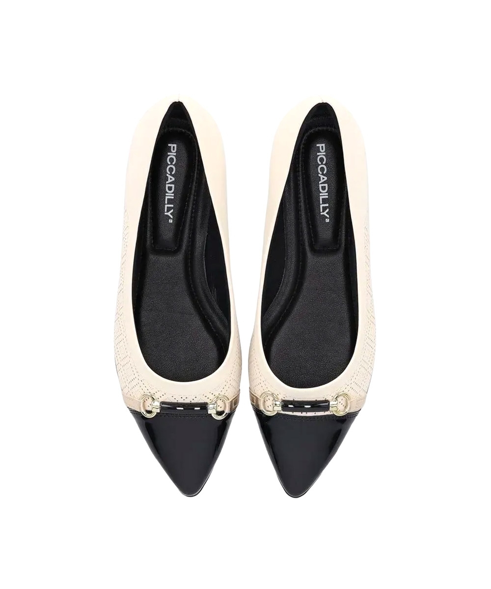 Sapatilha Bico Fino Piccadilly Ana Off White