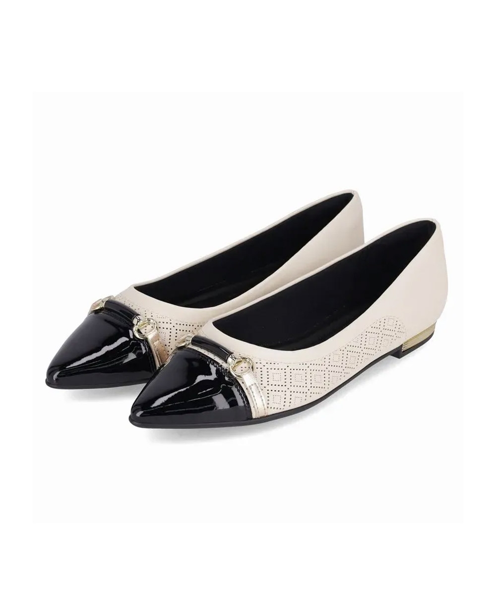 Sapatilha Bico Fino Piccadilly Ana Off White