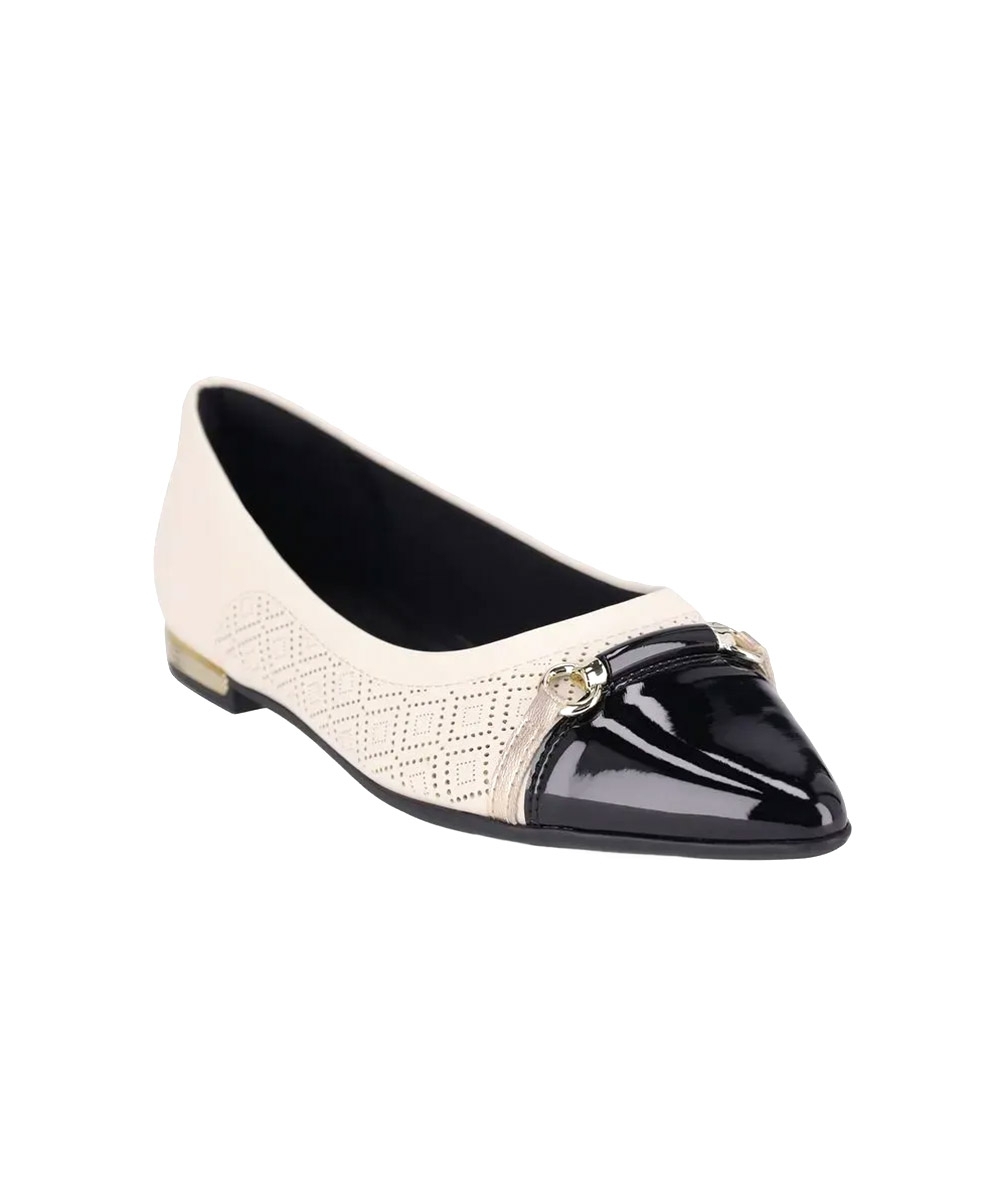Sapatilha Bico Fino Piccadilly Ana Off White