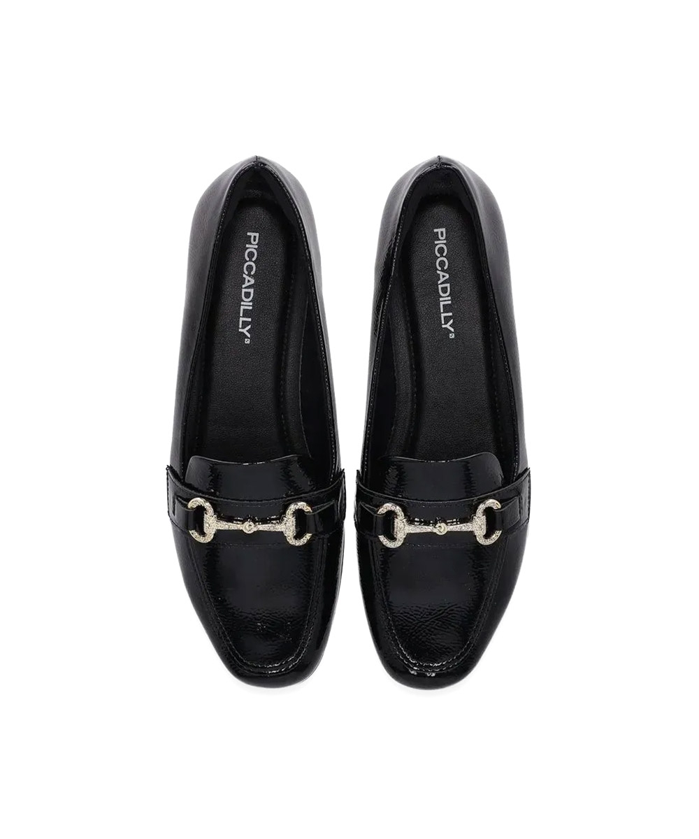 Sapato Loafer Piccadilly Raquel Salto Baixo Preto