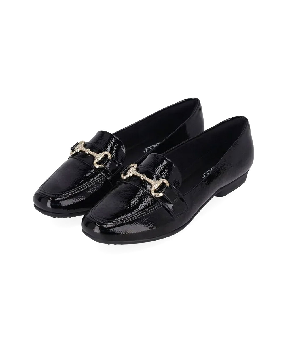 Sapato Loafer Piccadilly Raquel Salto Baixo Preto