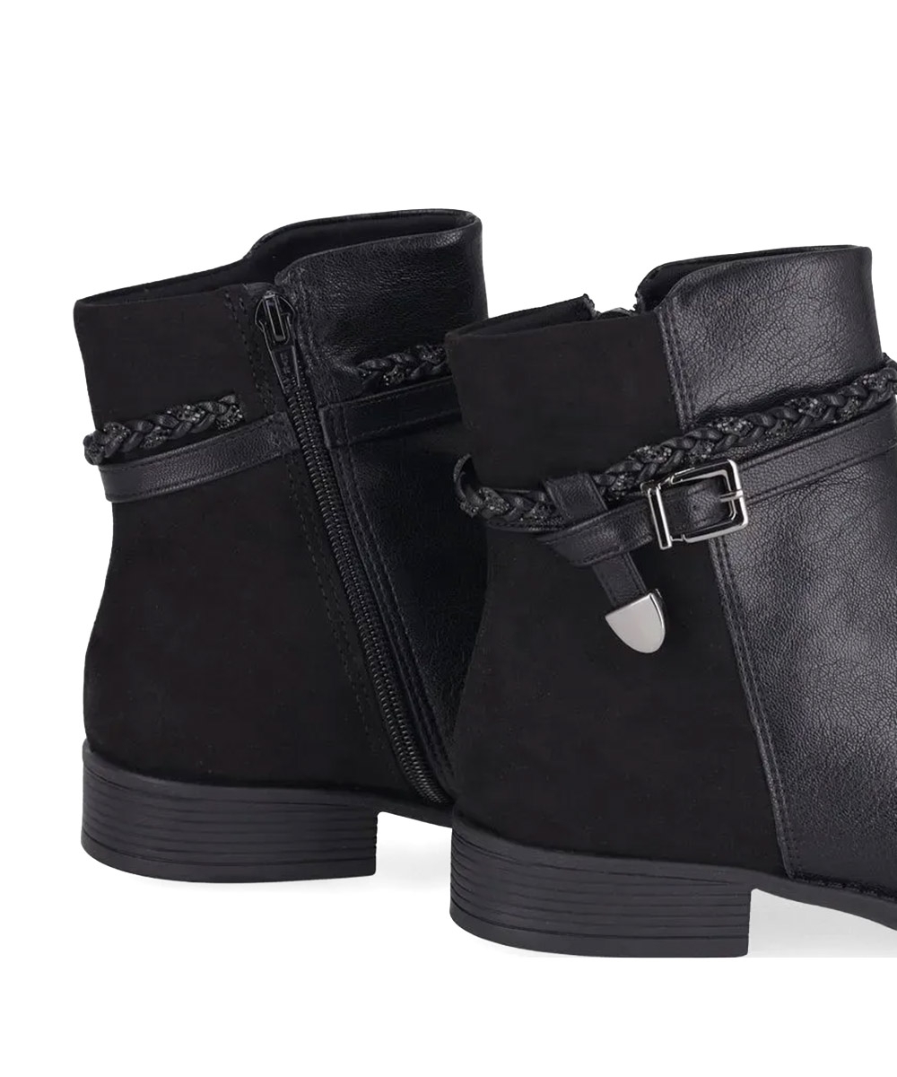 Bota Cano Curto Piccadilly Leci Salto Baixo Preto