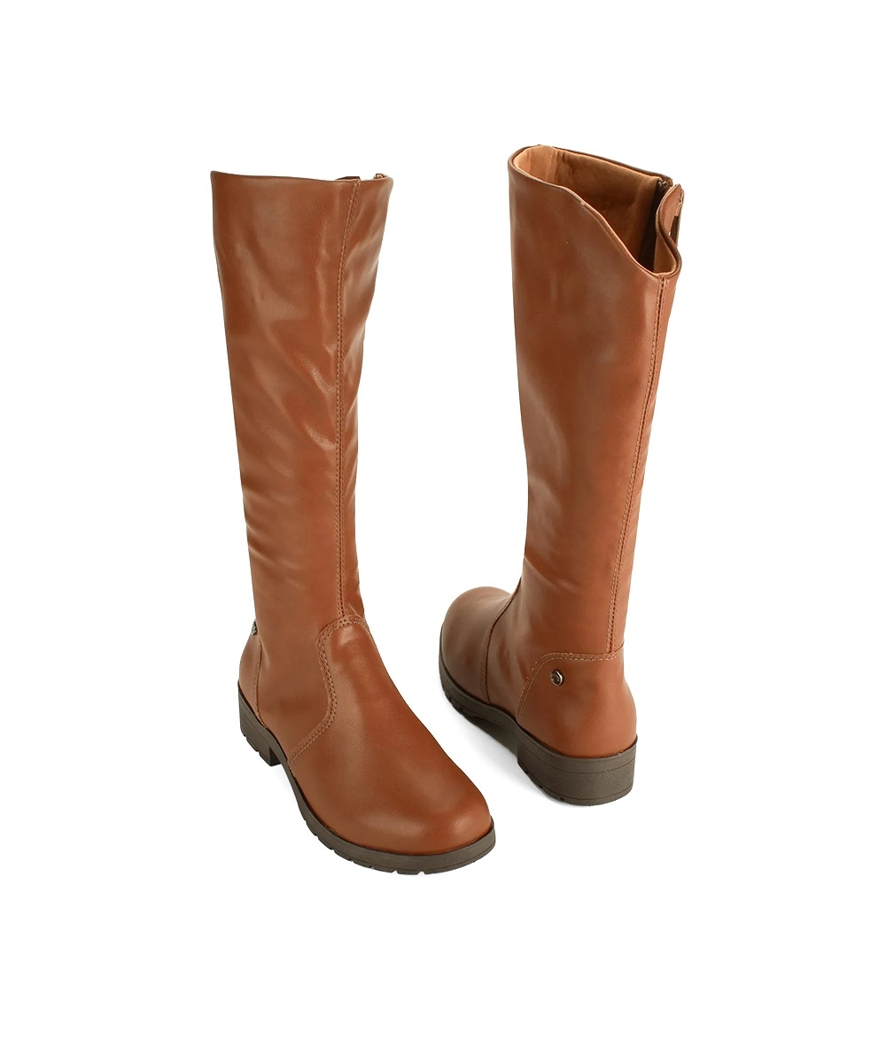 Bota Cano Longo Pink Cats Infantil Marrom