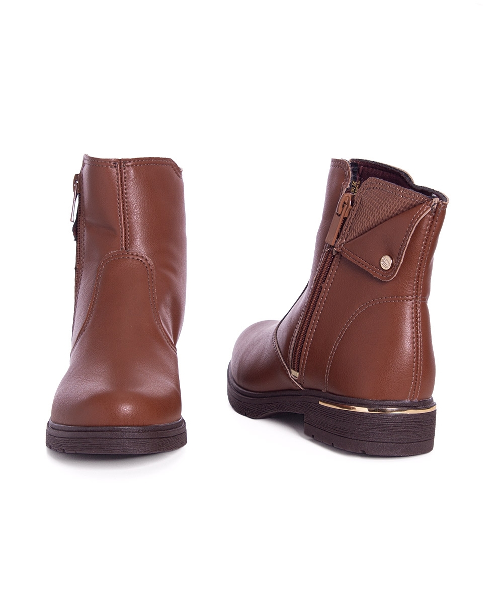 Bota Cano Curto Pink Cats Infantil Marrom
