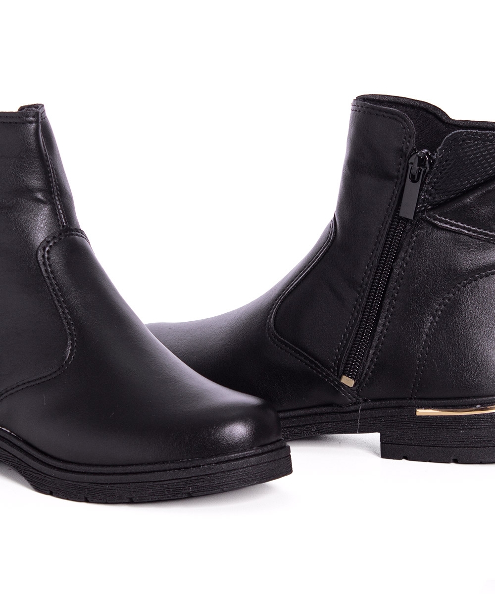 Bota Cano Curto Pink Cats Infantil Preto
