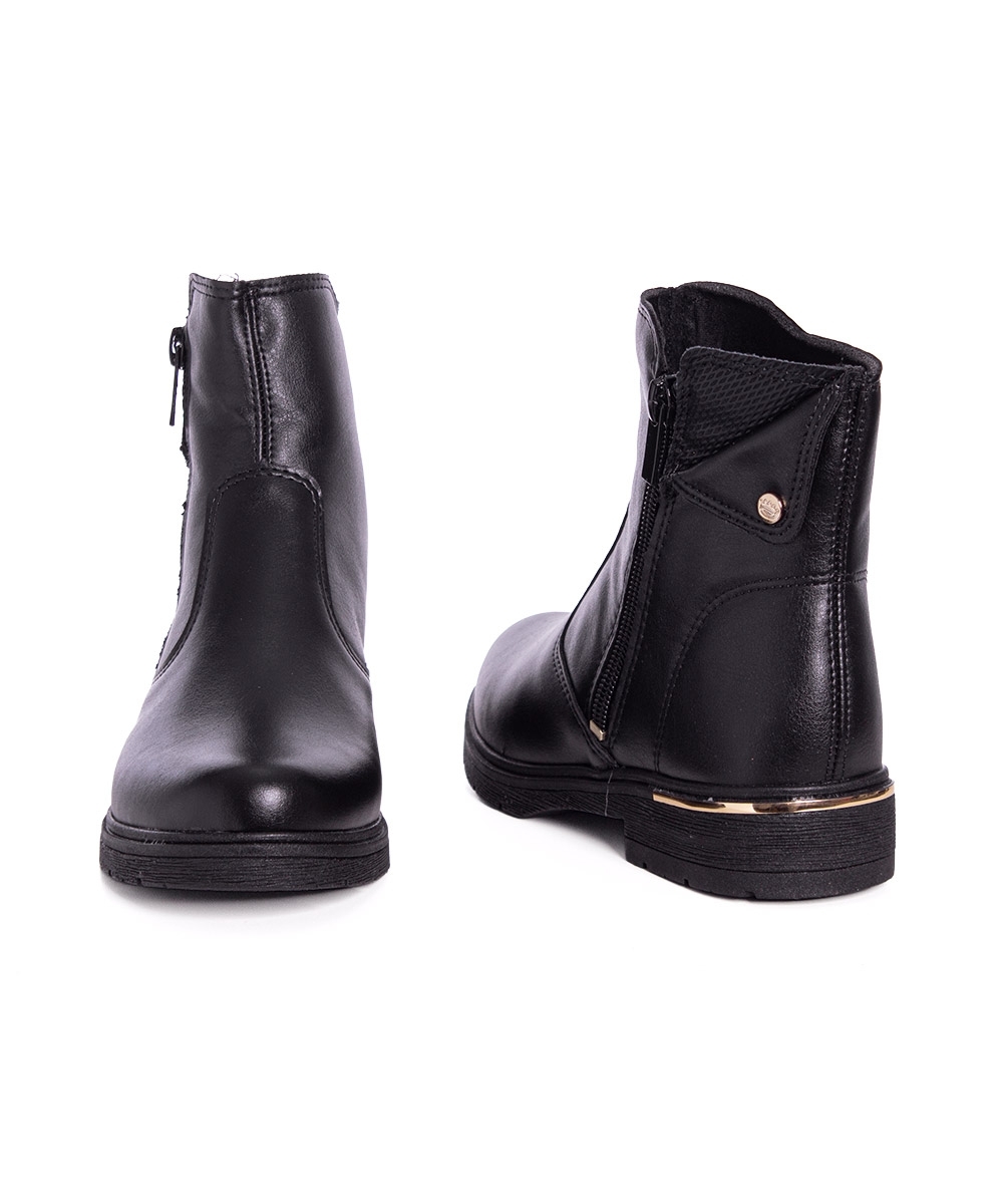 Bota Cano Curto Pink Cats Infantil Preto