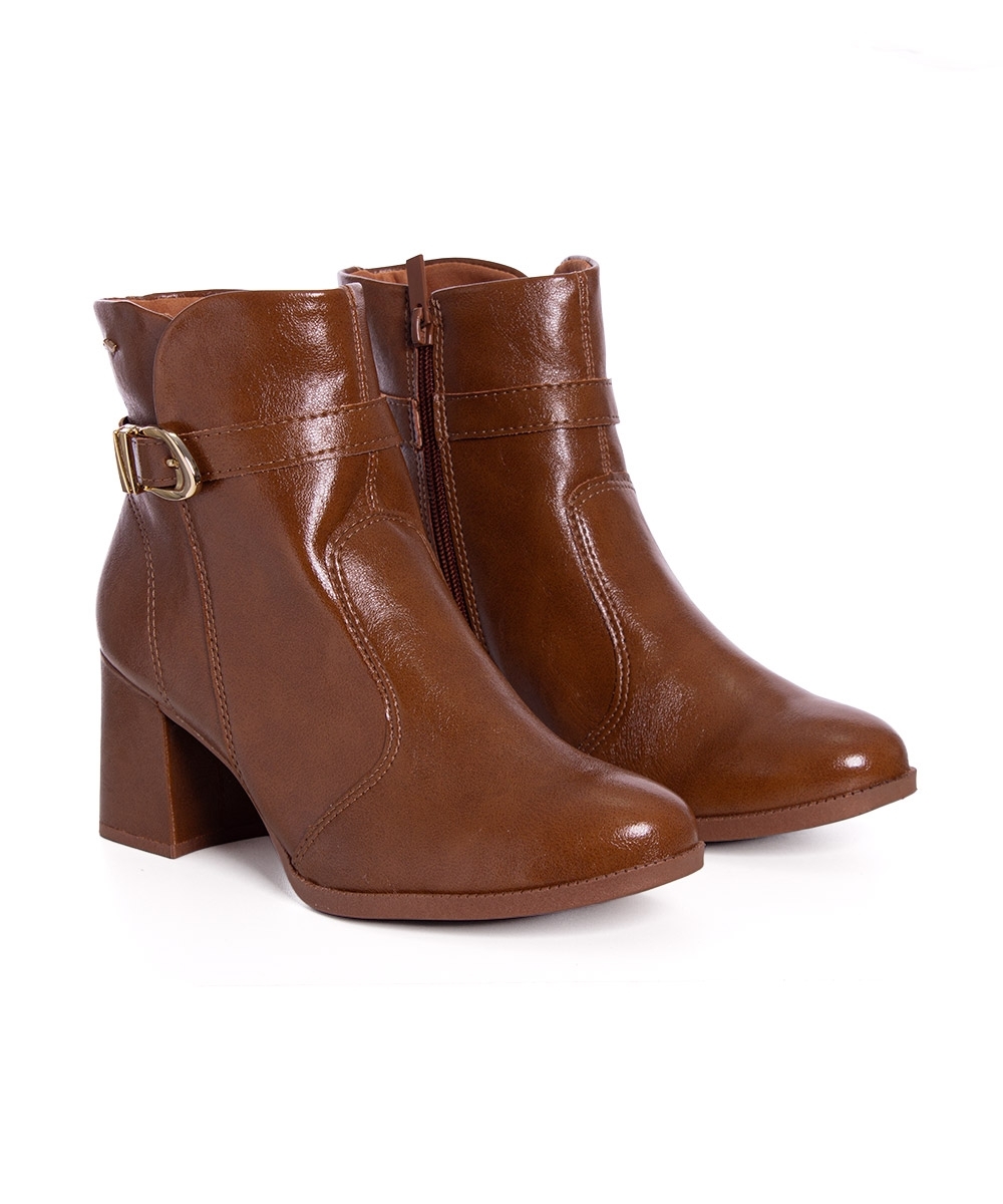 Bota Cano Curto Dakota Salto Bloco Castanho