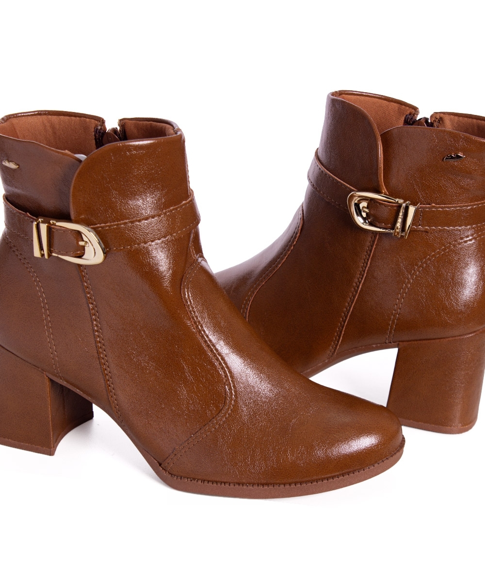 Bota Cano Curto Dakota Salto Bloco Castanho
