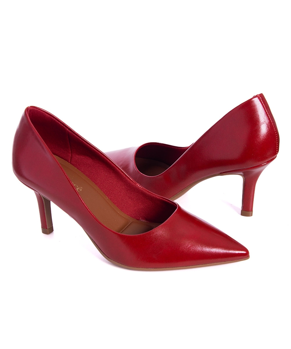 Scarpin Bebecê Salto Médio Fino Vermelho