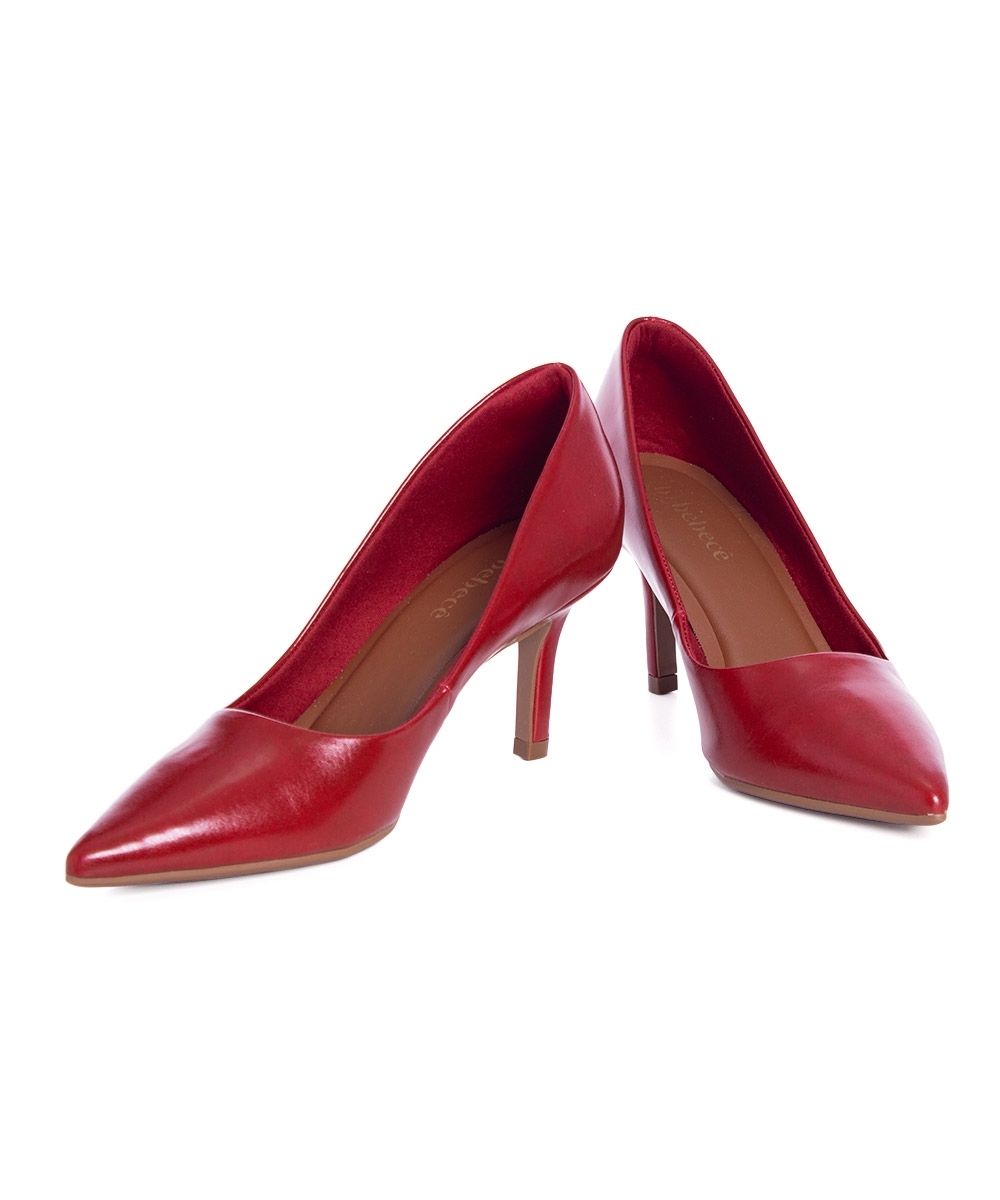 Scarpin Bebecê Salto Médio Fino Vermelho