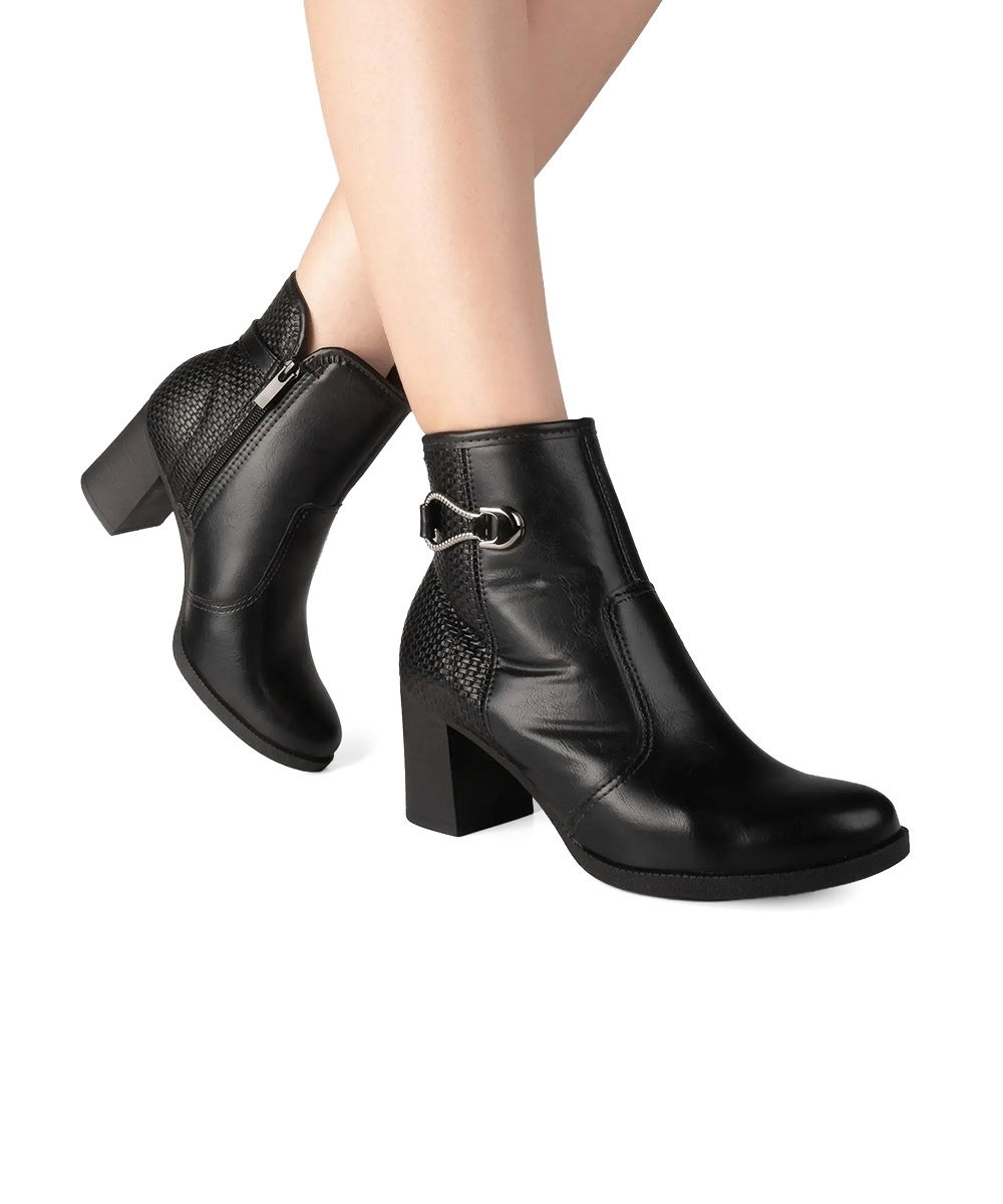 Bota Cano Curto Dakota Salto Bloco Preto