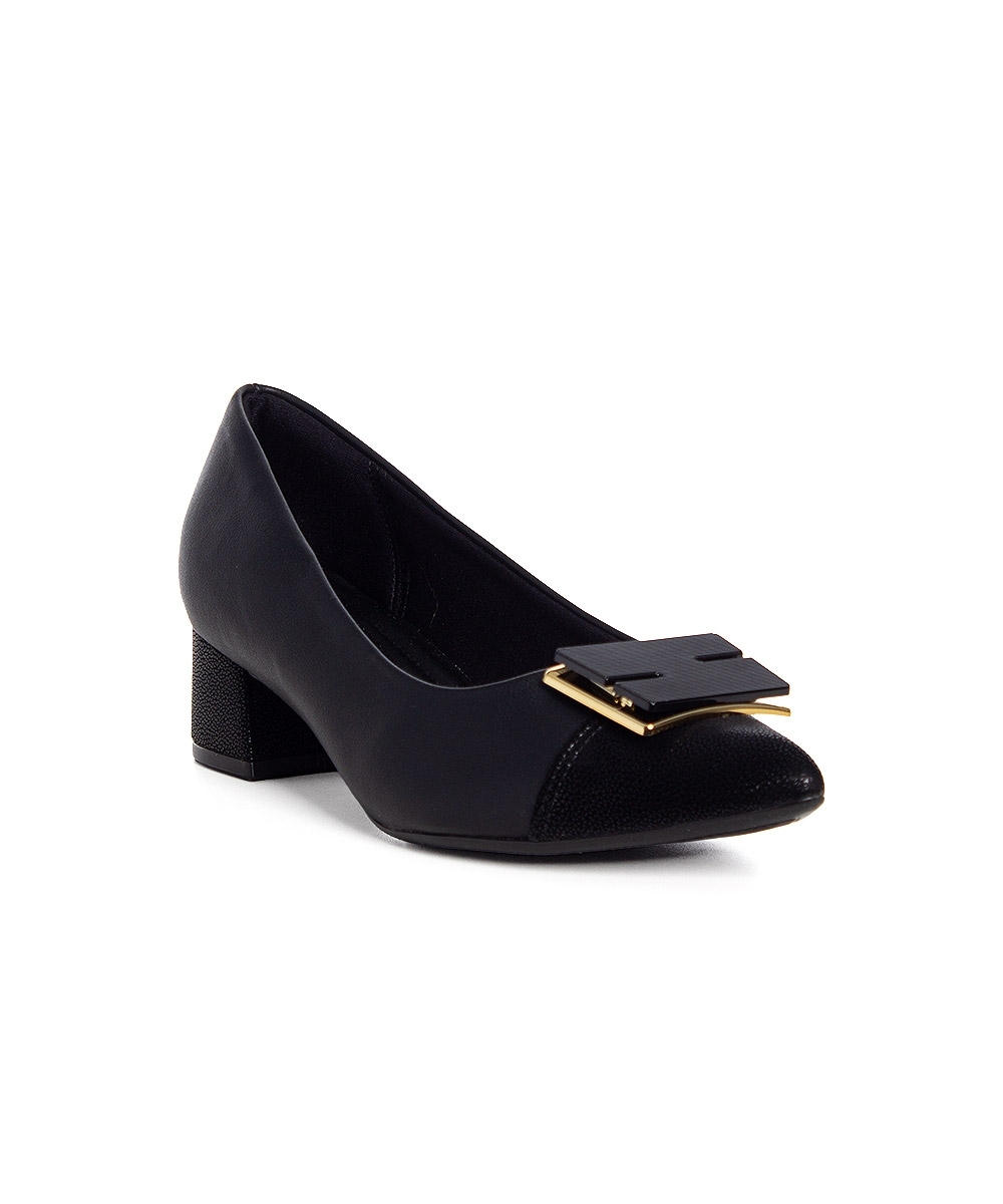 Sapato Scarpin Piccadilly Salto Bloco Preto