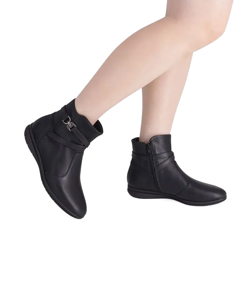 Bota Cano Curto Piccadilly Sandy Anabela Preto