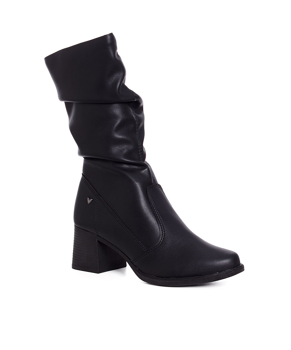 Bota Cano Médio Mississipi Salto Bloco Preto
