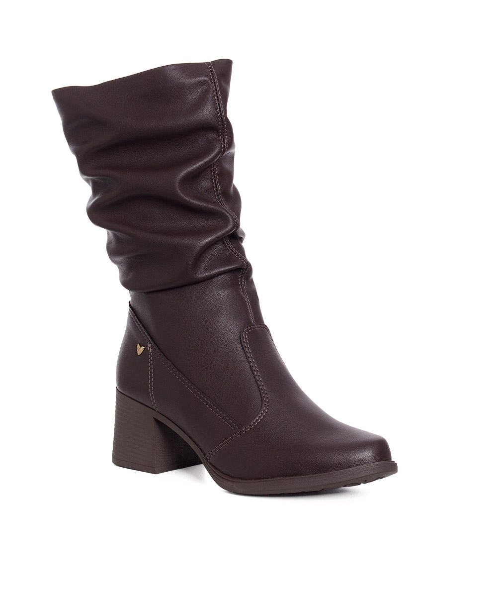Bota Cano Médio Mississipi Salto Bloco Café