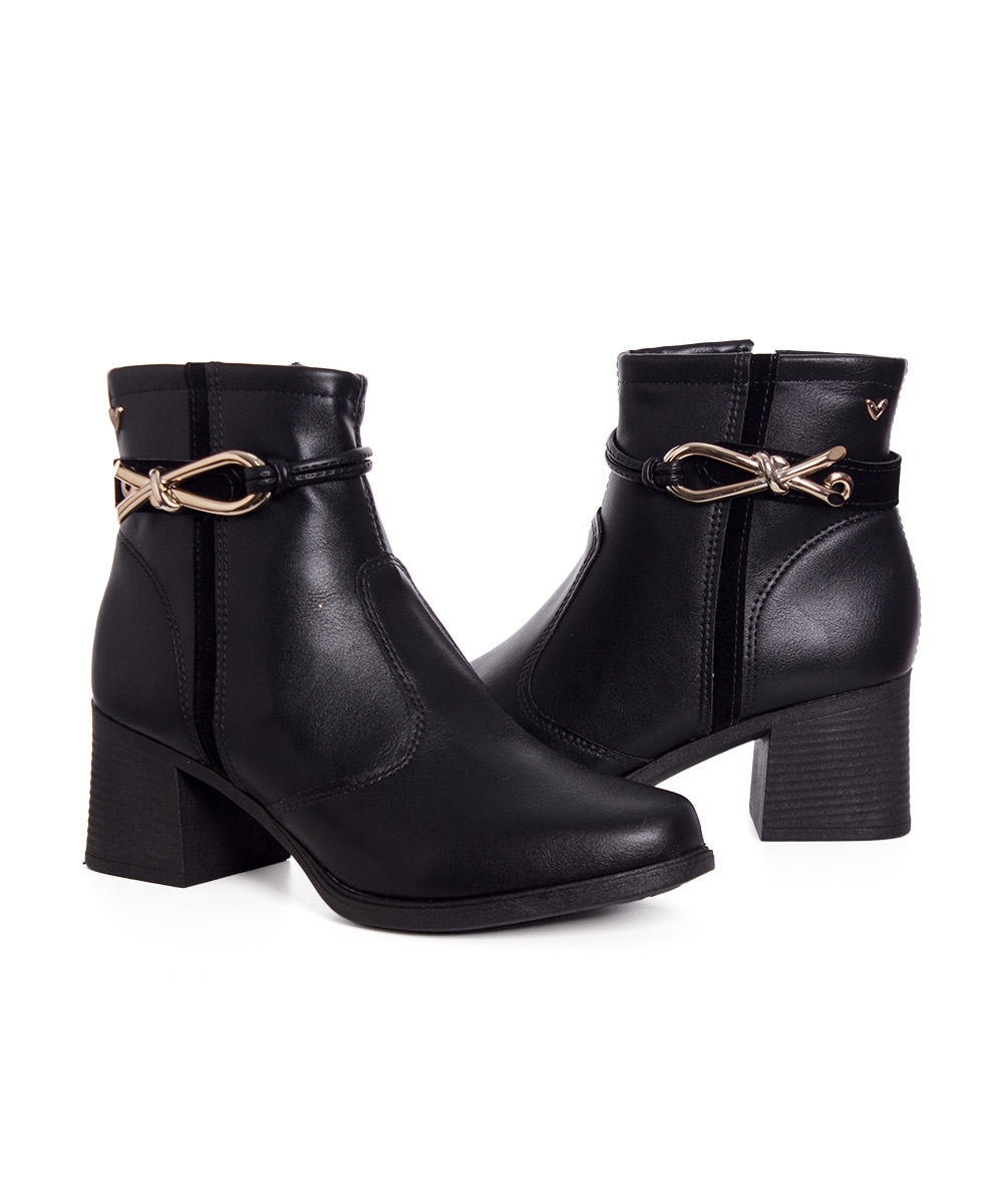 Bota Cano Curto Mississipi Salto Baixo Preto