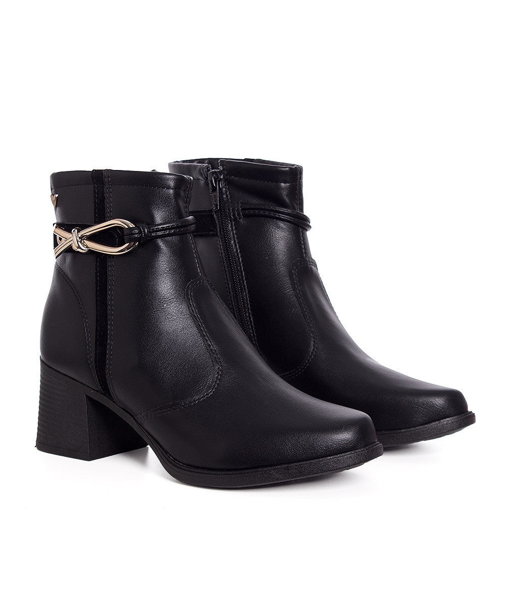 Bota Cano Curto Mississipi Salto Baixo Preto