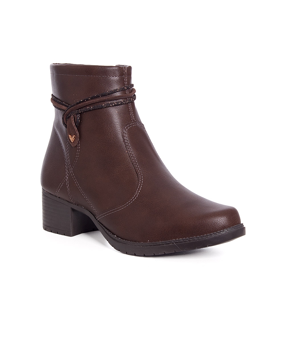 Bota Cano Curto Mississipi Salto Bloco Marrom